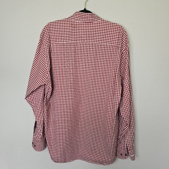 Robert Talbott Carmel Red White Plaid Button Down Long Sleeve Shirt Size L Large - Picture 7 of 12